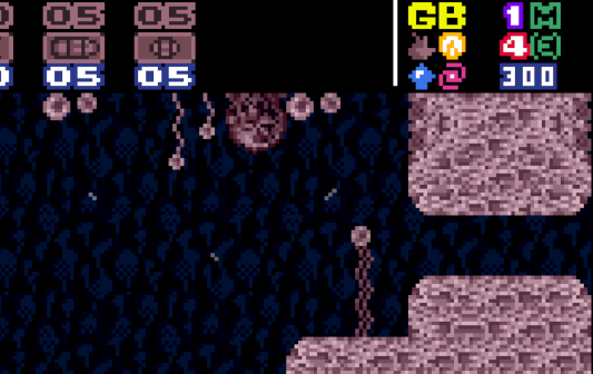 Modified version of Super Metroid HUD with the mini map in the upper-right replaced with several new, colorful icons and numbers.
